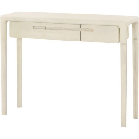 Console d entrée en bois de manguier blanc style épuré - blanc bois de manguier clair