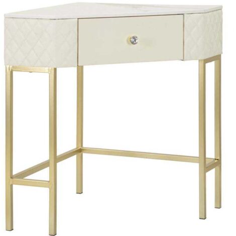Console d'angle effet matelassé Sharon 84.5 x 60 x 77 cm