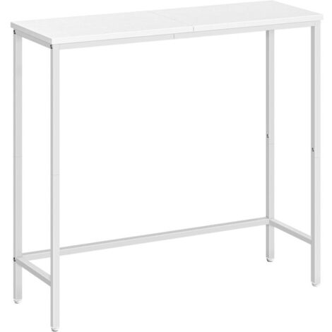 Console de rangement, console étroite, petite table de présentation, table d'entrée, table d'appoint, table de chevet, pour couloir, entrée, salon, style industriel, blanche