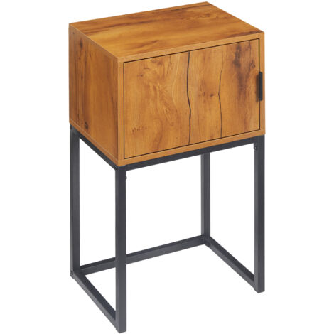 Console de style industriel, table d'appoint, buffet, 1 meuble, bois naturel et noir