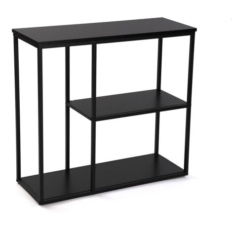 Console de style industriel Versa, dimensions (H x L x L) 75 x 30 x 80 cm, métal noir