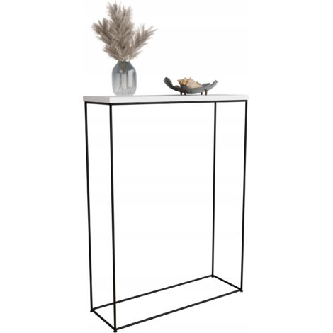 Console d'entrée en fil de fer de 8 mm 60x20 Noir Blanc Mat