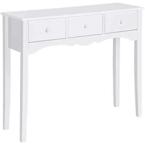 Console d'entrée moderne en MDF blanc avec 3 tiroirs 100x32x85 cm