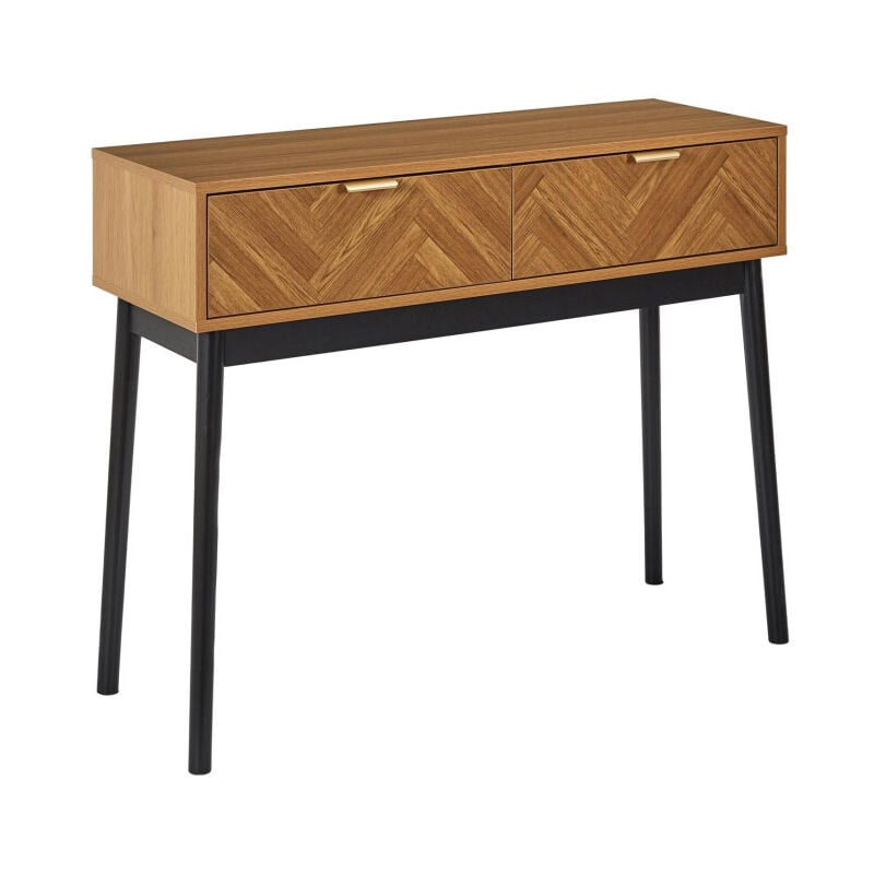 Paris Prix - Console Design 2 Tiroirs 'Felix' 100cm Marron