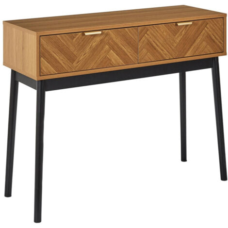 Console Design 2 Tiroirs "Felix" 100cm Marron