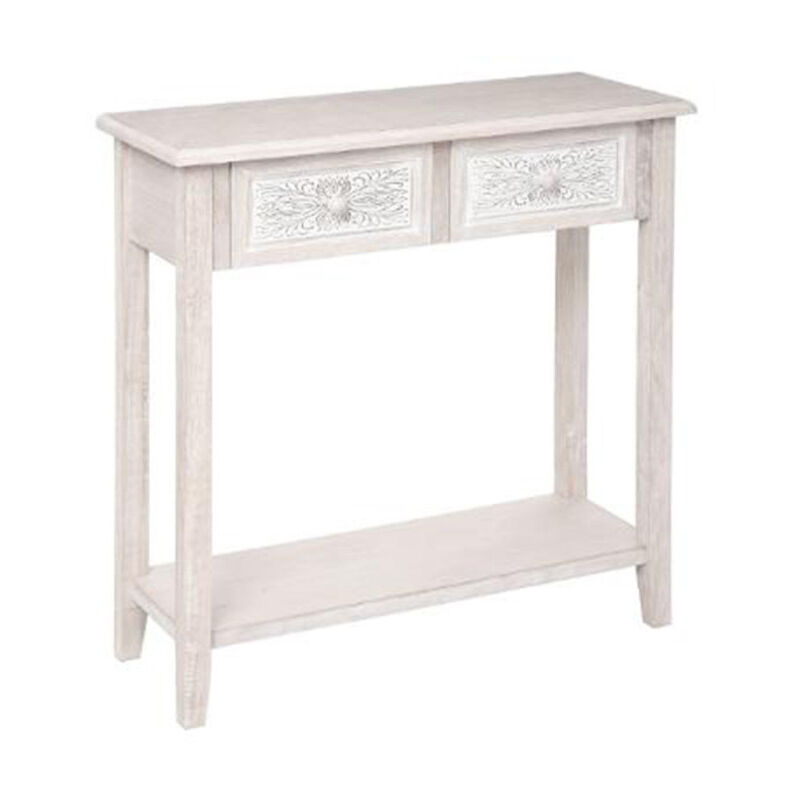 Atmosphera - Console Design 2 Tiroirs 'Hina' 80cm Blanc
