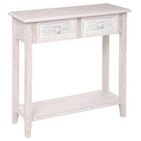 Console Design 2 Tiroirs "Hina" 80cm Blanc