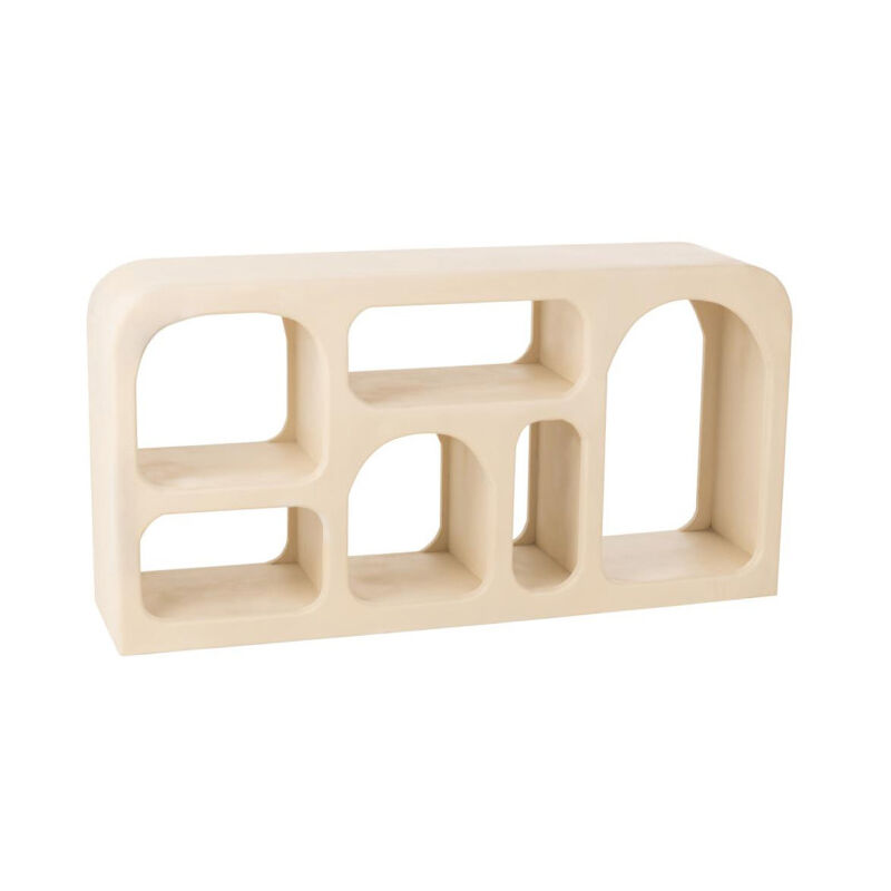 Console Design 6 Niches en Bois 'Cave' 146cm Beige