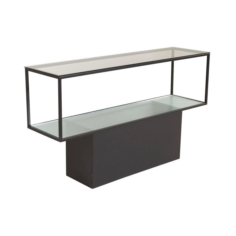 Paris Prix - Console Design en Verre 'Maglehem' 130cm Noir