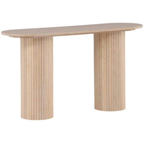 Console Design Nervuré "Bianca" 130cm Naturel