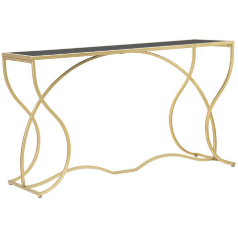 Console design avec 3 étagères en métal - Noir - PAIGE