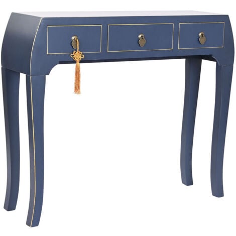 AUTRES Console DKD Home Decor Bleu Doré Sapin Bois MDF 96 x 26 x 80 cm