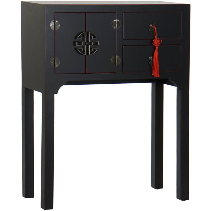 Dkd Home Decor - Console Sapin Mdf 63X26X83 Oriental Noir