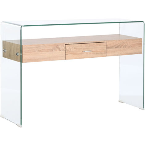 AUTRES Console DKD Home Decor Transparent Marron Clair Verre Bois MDF 120 x 35 x 80 cm