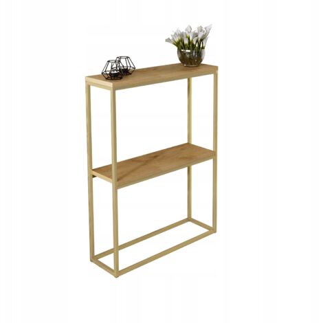 Console double 60x20 hall en profilés 15x15 Chêne doré Lancelot
