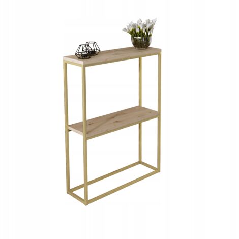 Console double 60x20 hall en profilés Artisan Chêne Doré 15x15