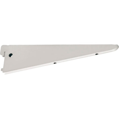 Console double au pas de 50 – Acier laqué blanc RAL 9003 – Longueur 170 mm – Charge max 55 kg pour tablette bois ou verre – Element System
