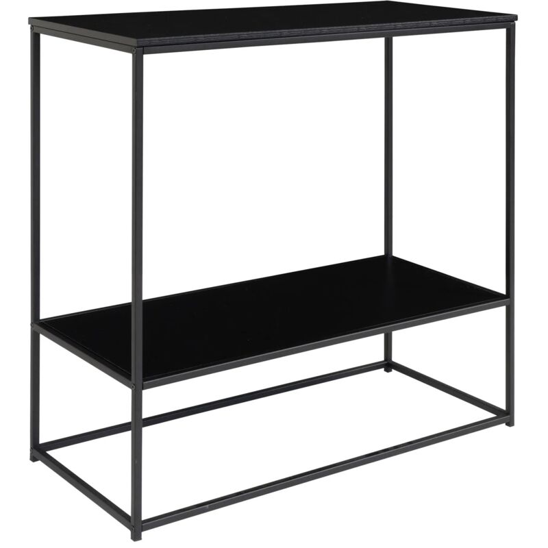 Console 2 étagères en bois et métal - Noir - vita Console 2 étagères en bois et métal - Noir - vita