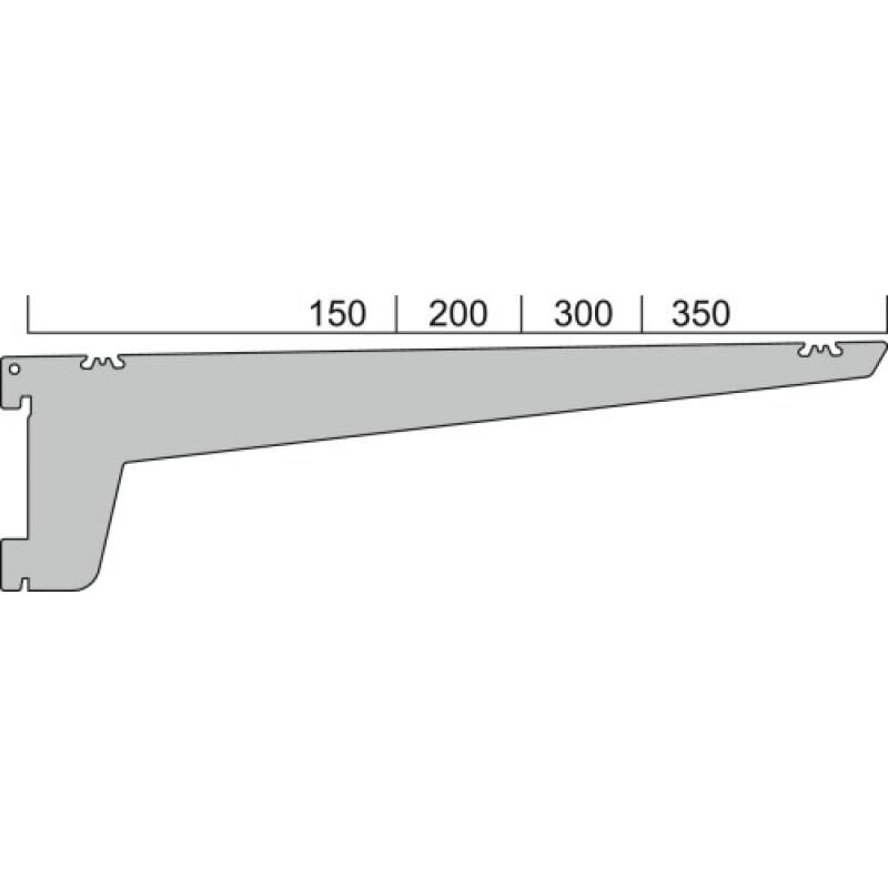 Console droite st aluminium pas de 37 mm finition argent longueur 150 mm Sofadi