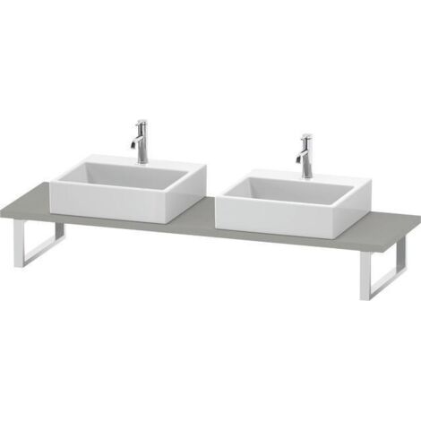 Console Duravit DuraStyle pour lavabos à poser et à encastrer, épaisseur du plateau 30 mm, dimensions 800x480 mm, avec 2 découpes., Couleur (avant/corps): Décor blanc brillant - DS105C02222-800