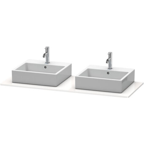 Console Duravit XSQUAREavec 2 découpes 16x1400x550mm blanc brillant