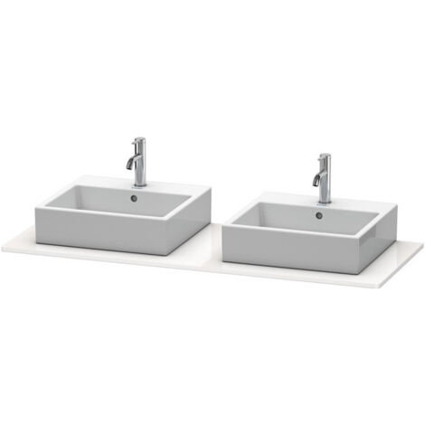 Console Duravit XSQUAREavec 2 découpes 16x1400x550mm blanc brillant lack