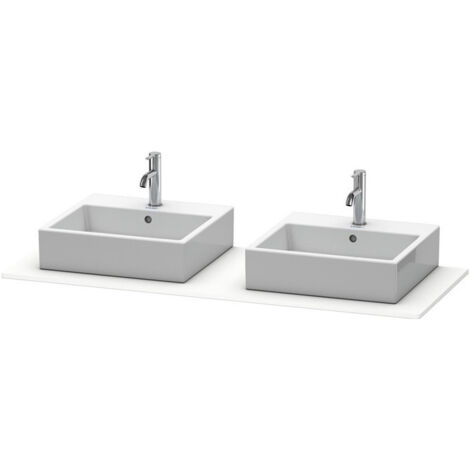 Console Duravit XSQUAREavec 2 découpes 16x1400x550mm blanc mat