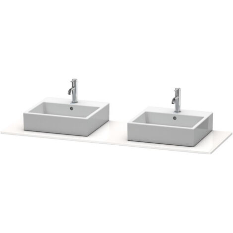 Console Duravit XSQUAREavec 2 découpes 16x1600x550mm blanc brillant lack