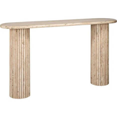 Console élégante en travertin La Cantera - Beige doux avec effet pierre