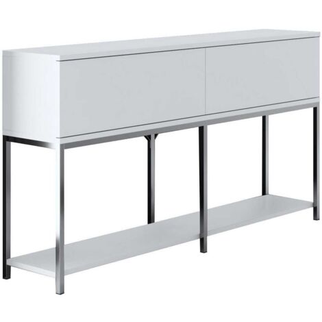 Console en agglomeré et métal Lord Blanc