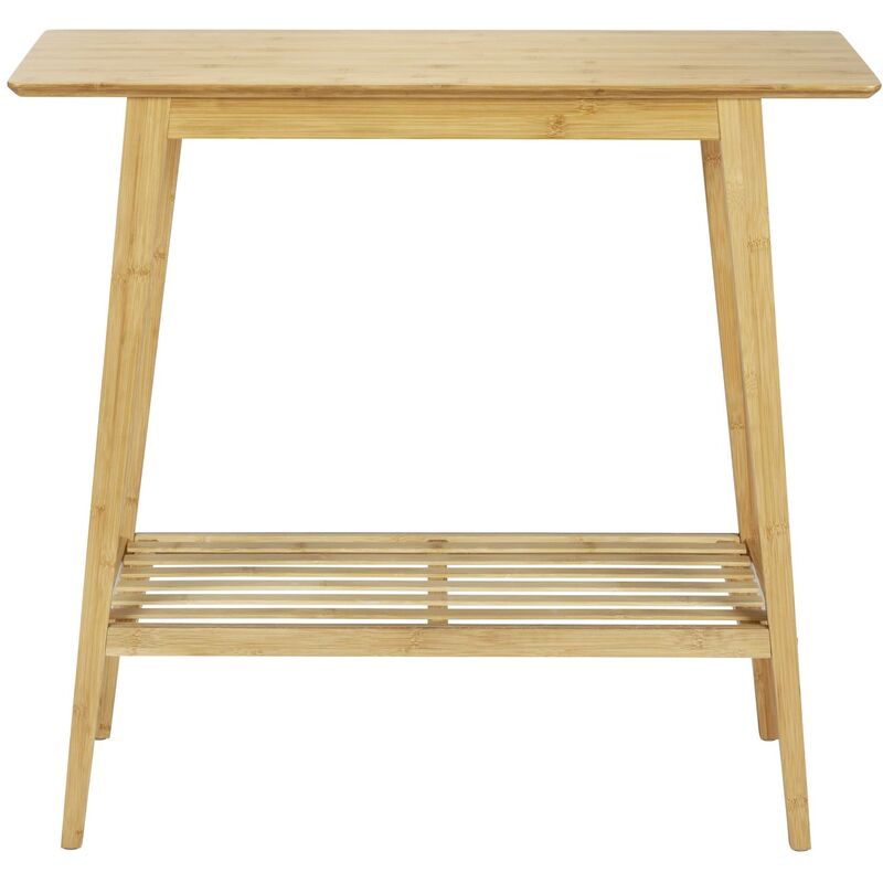 Table console Kona pour entrée Wenko Meuble d'appoint en bambou certifié fsc® avec tablette, Idéale pour les petits espaces, Robuste et durable, dim