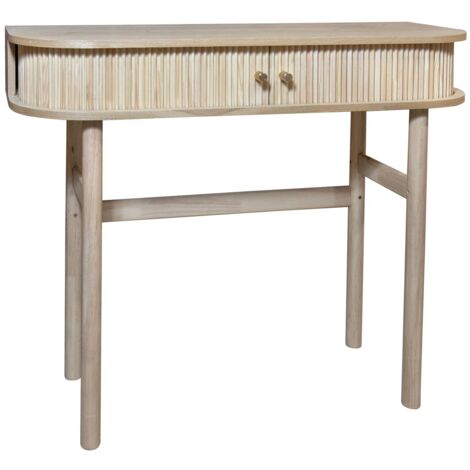 Console en bois clair avec portes coulissantes, HECTOR