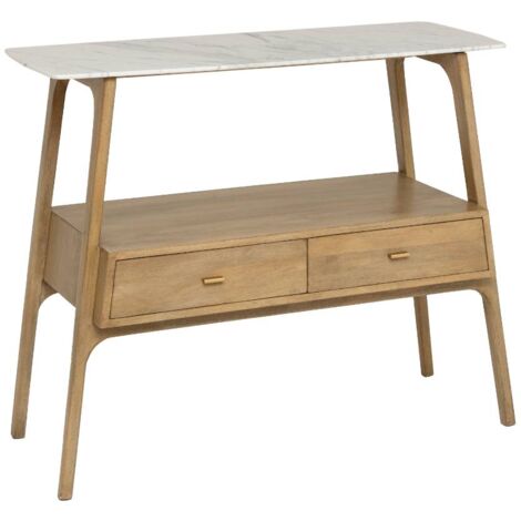 Console en bois de manguier et marbre Hari