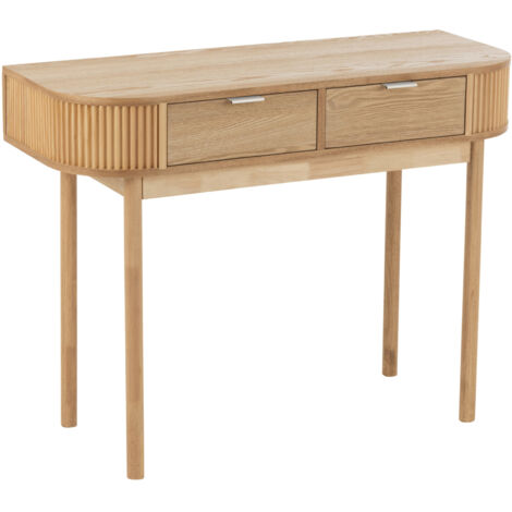 Console en bois de pin avec tiroirs Naturel 40x100x76 cm
