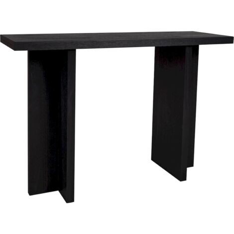 Console en bois noir style contemporain pour entrée élégante - noir profond bois contemporain