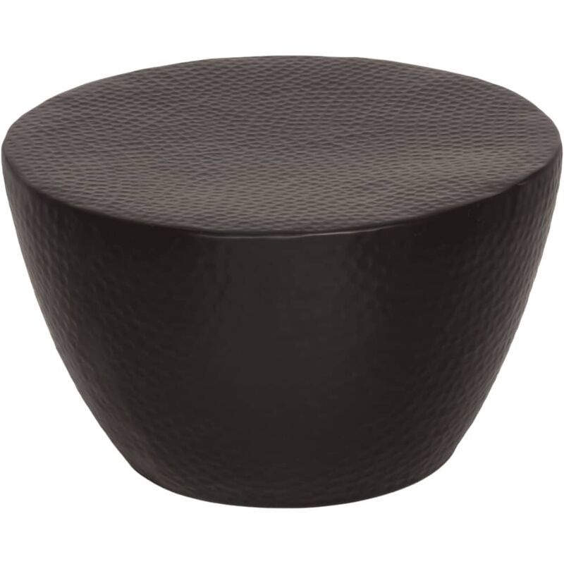Vidaxl - Table basse martelée en aluminium ø 50x30 cm noir