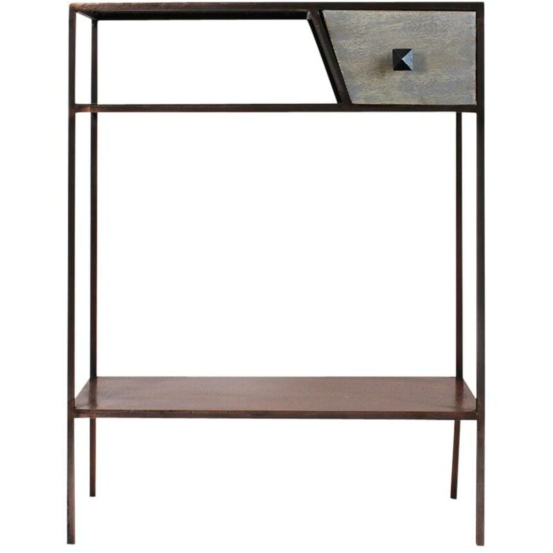 Made In Meubles - Console en métal effet cuivre Lima
