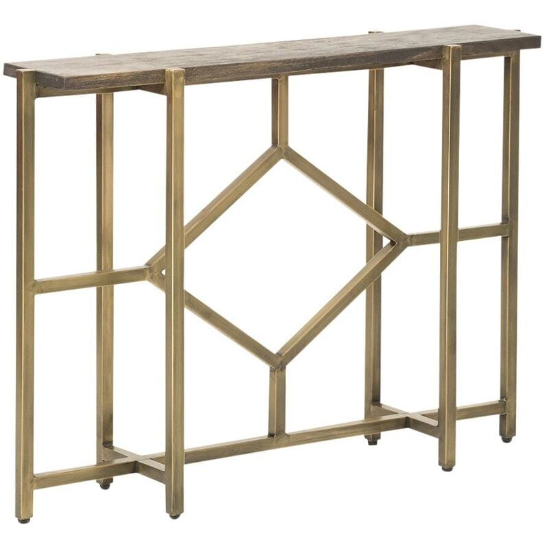 Console en manguier et métal doré Valérie