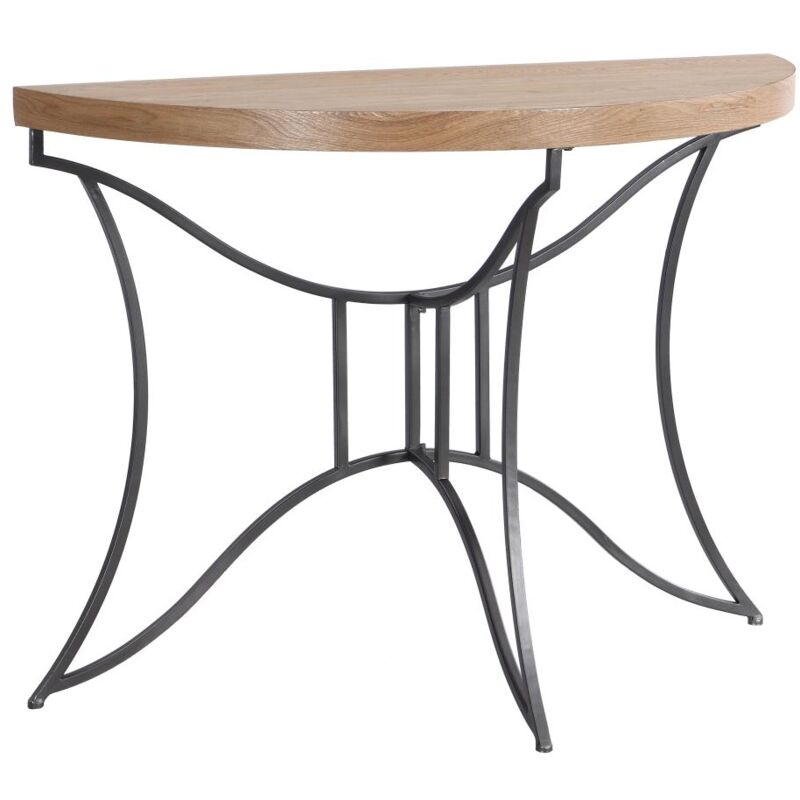 Vente-unique - Console en mdf et métal - Naturel et noir - lolana