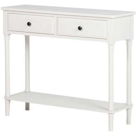 Console en MDF pin blanc 90x30x75 cm