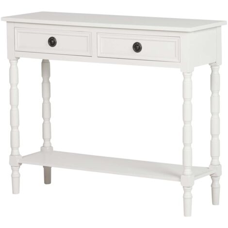 Console en MDF pin blanc 90x30x75 cm