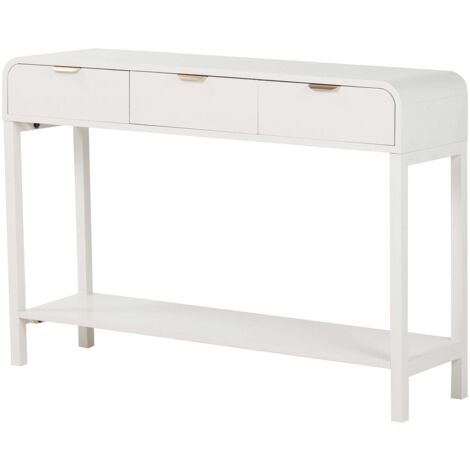 Console en MDF pin blanc doré 110 x 32 x 75 cm