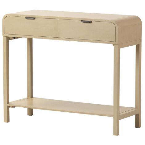 Console en MDF pin naturel noir 90 x 32 x 75 cm