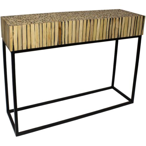 Console en métal et branche de teck, TAHAA