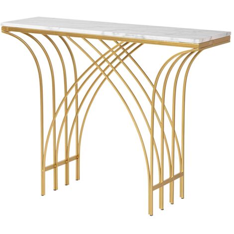 Console en métal et marbre blanc 104 x 30 x 79 cm