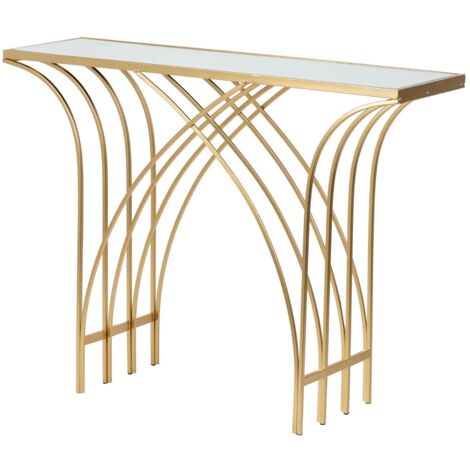 Console en métal miroir doré 104x30x79 cm