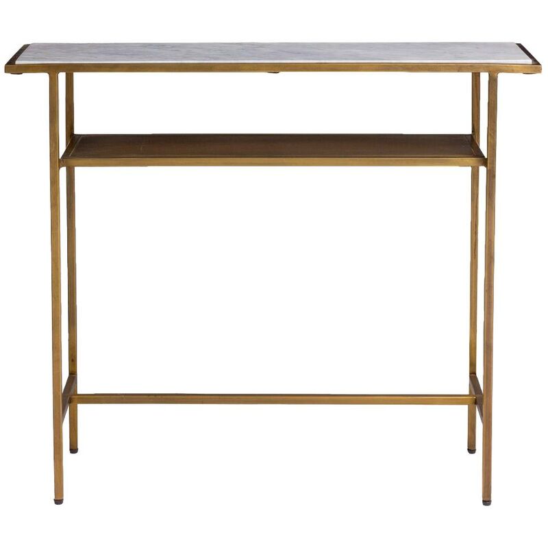 Console en métal doré et marbre Timéo