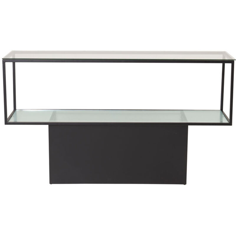 Ebuy24 - Console en verre et acier Maglehem