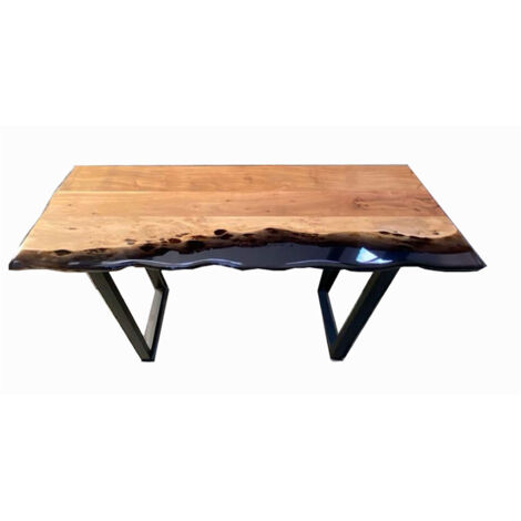 Console époxy noir 78x35x120 cm en bois d'acacia - LYSEA
