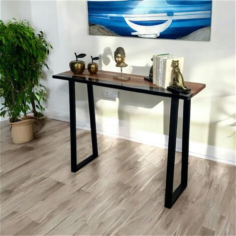Console epoxy noir et bois d'acacia BORA